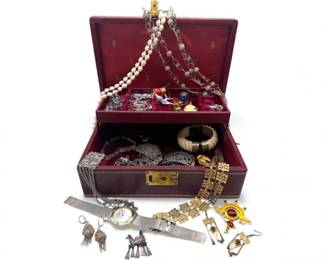 79 VintageAntiquePiecesSterlingWatchCameoPearlsMore