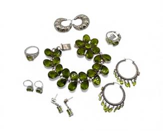 75 SterlingPeridotJewelrySetw18KBarbaraBixbyPiece