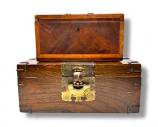 133 2WoodenStorageBoxesBrassHardwareLinedInteriors