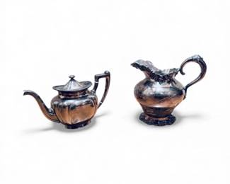 54 GorhamSilverSolderedPitcherOrnateSilverplateTeapot