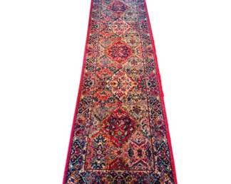 34 HandknottedKarastanKirmanRunnerMultiColorMedallionPattern