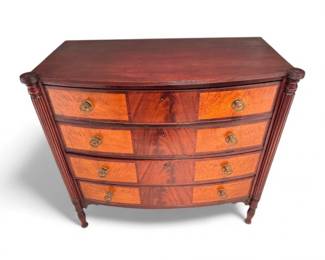 100 ClassicBowFront4DrawerDresserwContrastingVeneerPanels