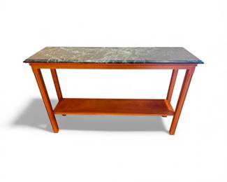 45 MahoganyConsoleTablewRemovableGreenMarbleTop