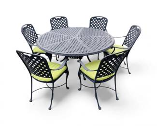 41 OutdoorCastAluminumPatioDiningSetSummerHousePatio7Piece