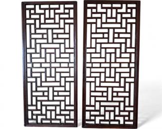 37 PairofHandmadeWoodenLatticeScreenPanels