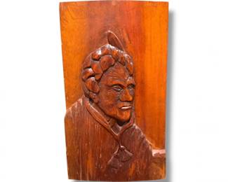 114 1930HandCarvedMoriTotaraWoodPanelArtNewZealand