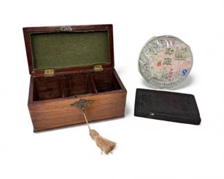 123 WoodenTeaCaddyChineseTeaBrickMengkuPuerhTeaCake