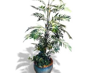 18 TallArtificialPalmTreeinGlazedCeramicPlanter