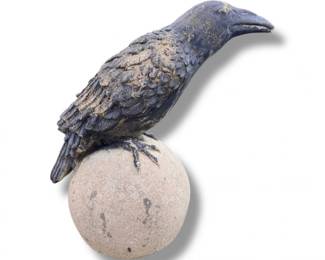 29 StoneCrowOutdoorGardenSculpture