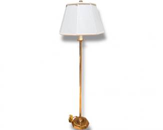 179 GoldFloorLampwOctagonalShade