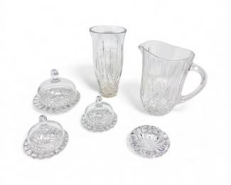 90 CutCrystalPitcherCoveredButterDishesSmallBowl