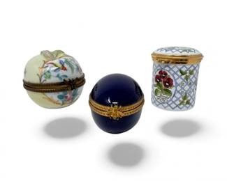 98 PorcelainTrinketBoxesLimogesFranceStaffordshireEnamels