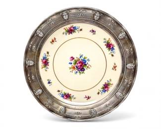 152 1937LenoxRosePlateinEngravedSilverPlatedFrame