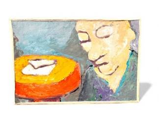 85 LaLettrebyChantalRouxOriginalTexturedOilPainting