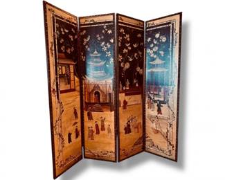 6 FourPanelLacquerFoldingScreenChineseCoromandelStyle