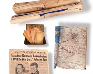 108 AntiqueCollectionNewspapersMapsLettersVintageMagazines