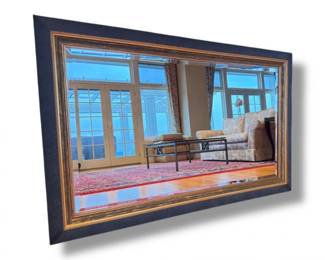 66 LargeWallMirrorHeavyWoodFramewGoldTrim