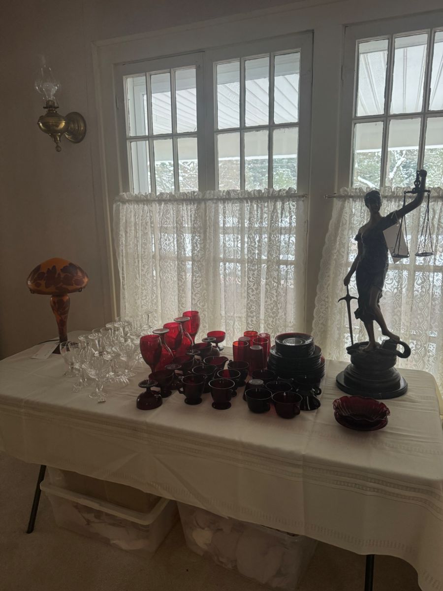 Bronze Scales of Justice, Rubyware and Waterford Kilmare 