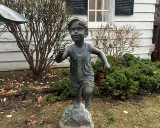 Bronze Running Boy fountain