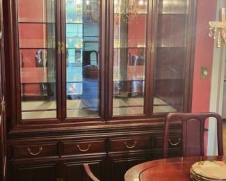 Asian Rosewood 4 Door China Cabinet