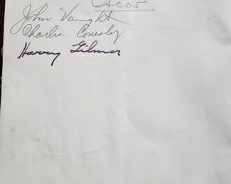 Signed by John H Vaught, Charles Conerly,Harry Gilmer 