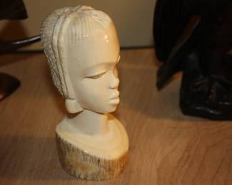 Carved African ivory head