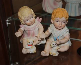 Pair bisque Capodimonte figurines