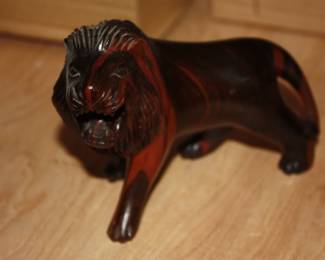 Carved wood lion