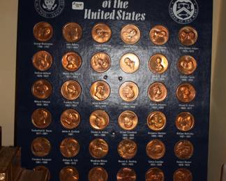 Set of copper presidential coins
