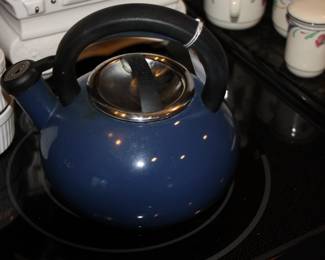 Blue tea kettle