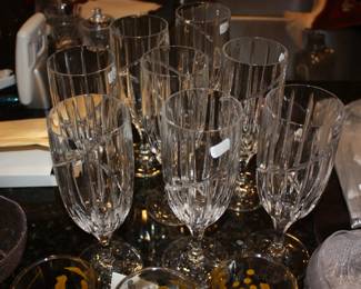 8 crystal stemmed glasses