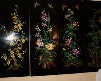 NIB 4 seasons black wall hangings