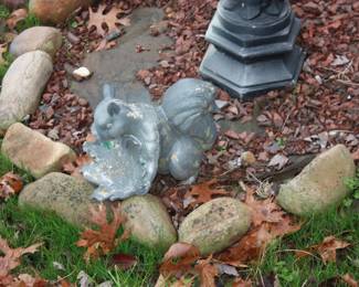 Yard art:  squirrel 