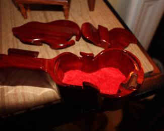 Base fiddle security puzzle shown taken apart