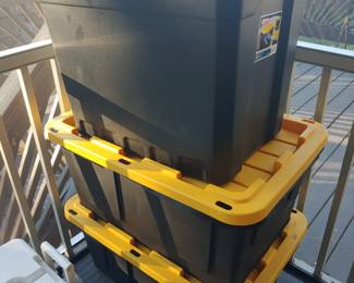 3 Large plastic tubs