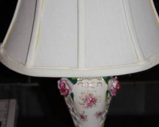1 of 2 matching porcelain lamps