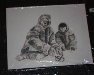 Eskimo picture signed and numbered