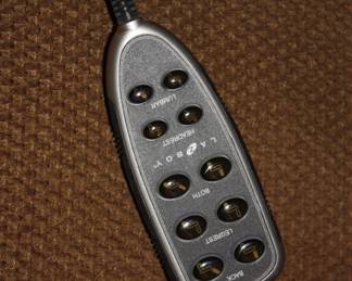 Brown fabric Lazy Boy recliner w/remote control