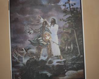 2 Navajo & Jesus  Christ/Indian pictures signed