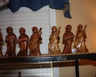 Hand carved wood minstrels