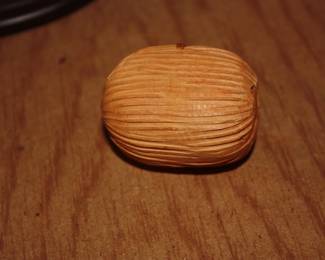 Wood carved walnut w/bug inside