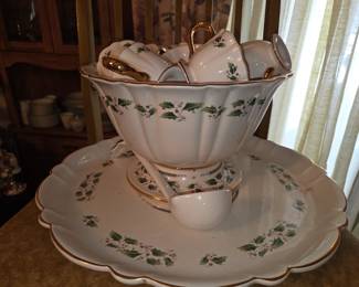 Holiday punch bowl set