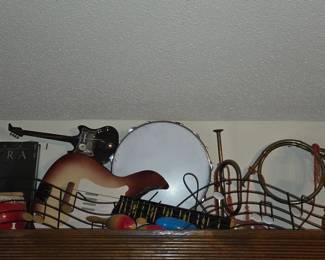 Collection of vintage toy instruments