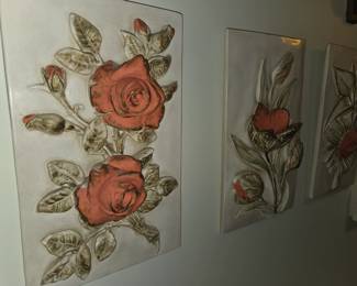 Vintage 3-d wall hanging plaques