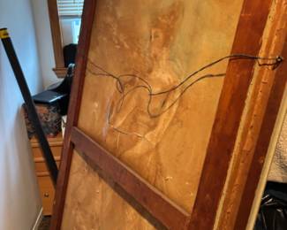 Back of antique oil painting 