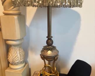 Pair of beaded lamps