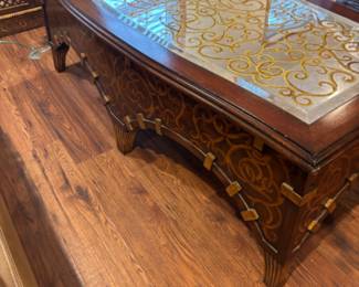 traditional mirrored top coffee table
