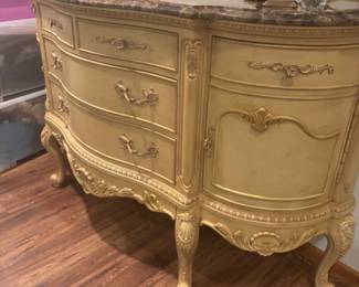 Gorgeous traditional buffet sideboard with marble top