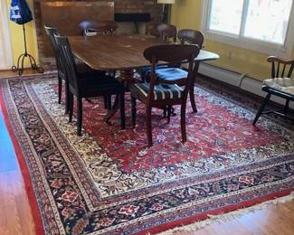 HH mahogany table and rug