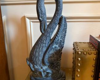 Vintage Virginia Metalcrafters cast iron Swan doorstop from Historic Charleston Collection
